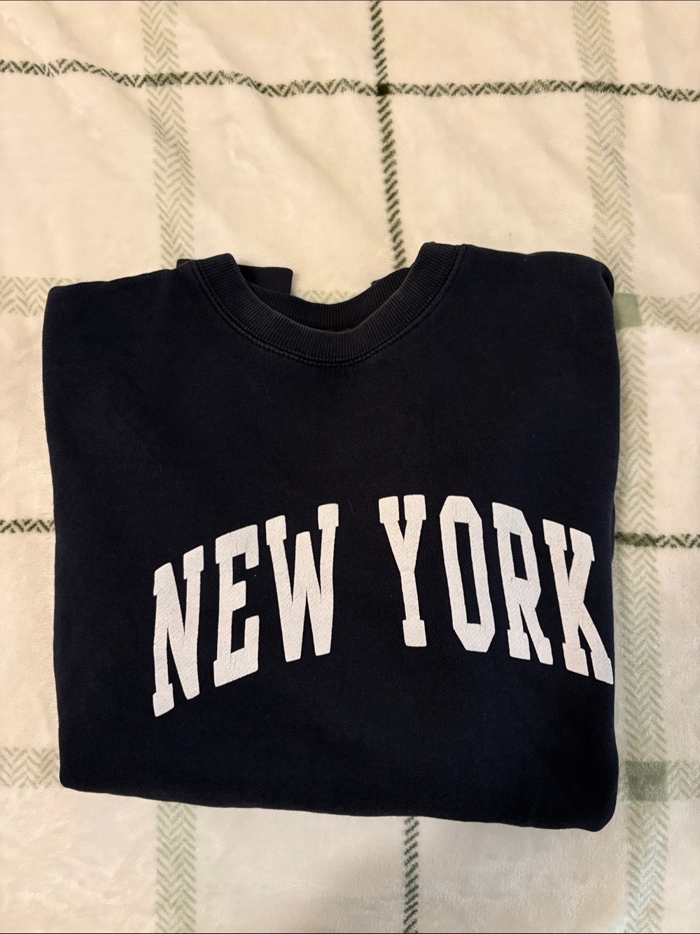 Brandy Cropped Navy Blue Crewneck